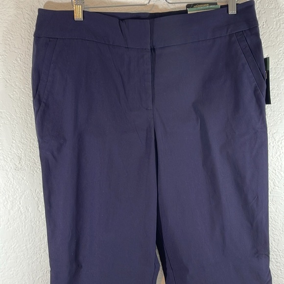 WORTHINGTON Women's Navy Blue Slim Fit Slacks/Pants with Pockets Size 18 NEW - Picture 2 of 10